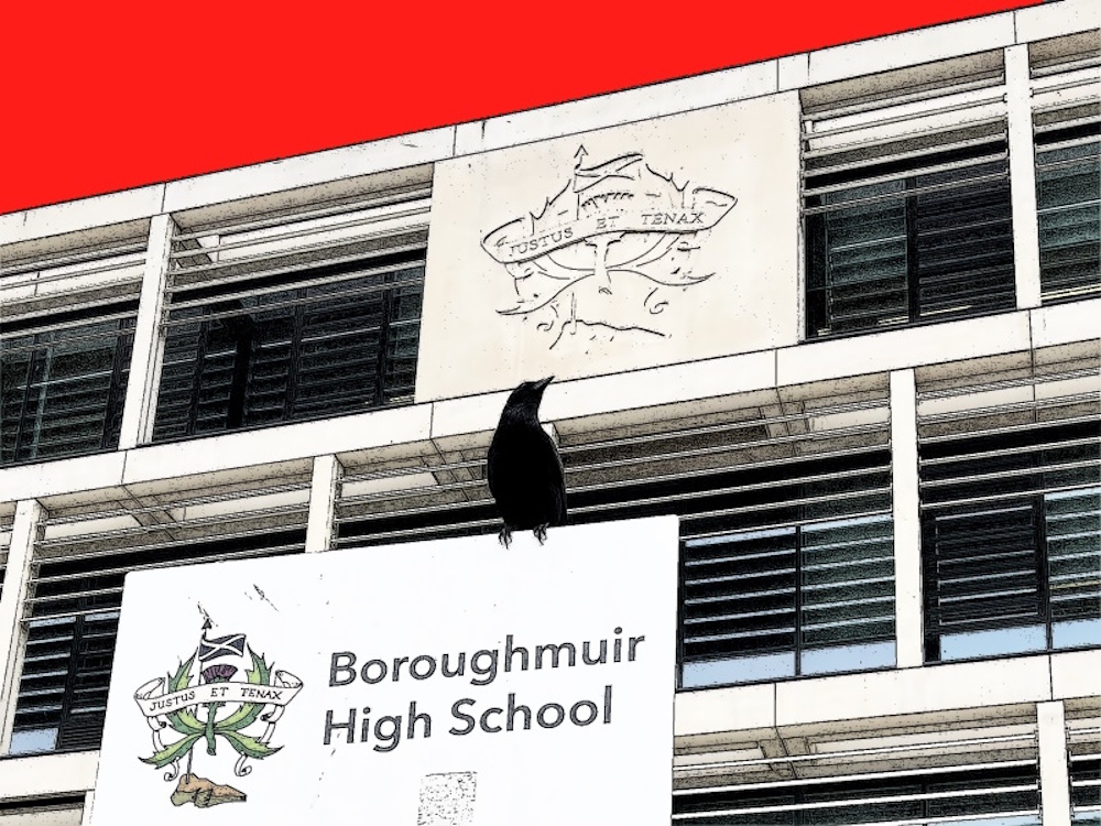 Crow on Boroughmuir Sign 