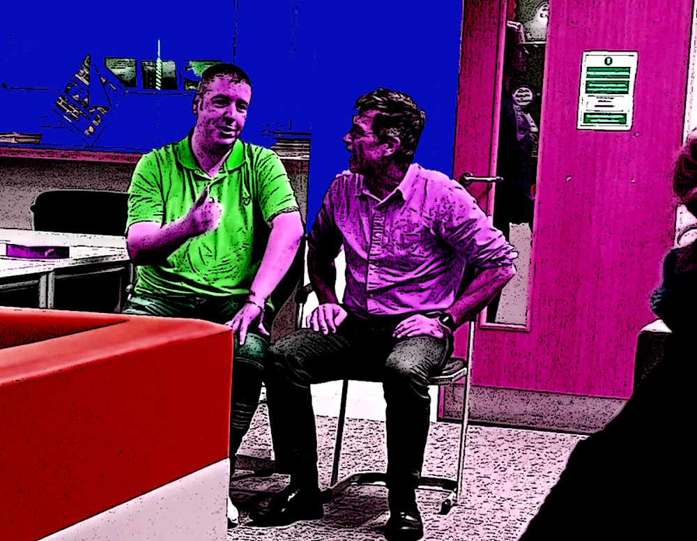 Darren and Peter in the staff room